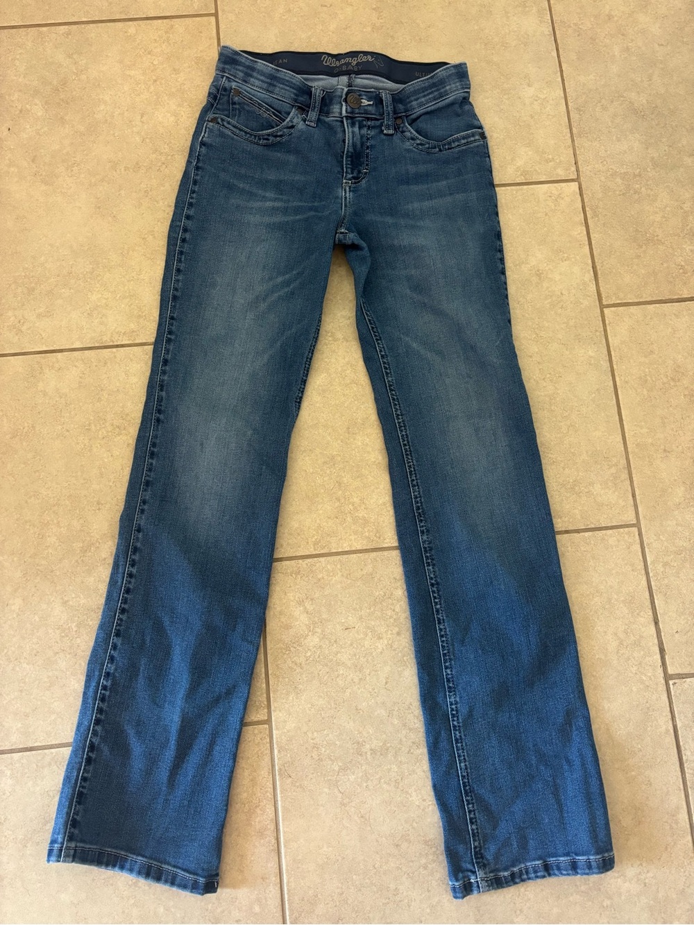Wrangler Women's Wide Leg Jeans in Dark Blue Wash